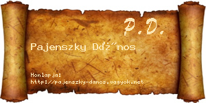 Pajenszky Dános névjegykártya